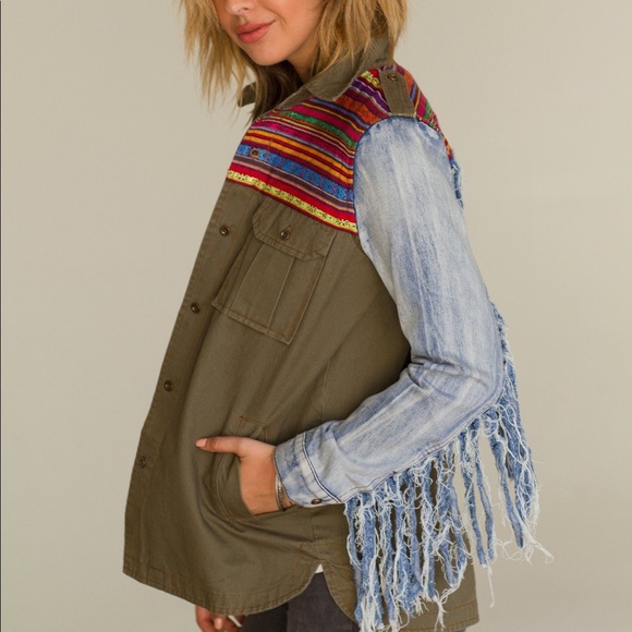 Raga The Chandler army-style fringe boho jacket - Picture 5 of 14